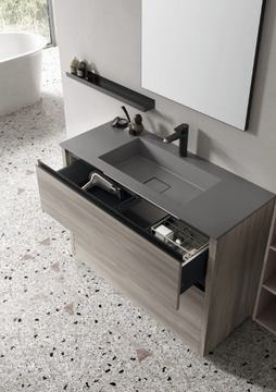 RIVA 01 - Floor-standing wooden vanity unit with integrated washbasin by Gruppo Geromin - view 3